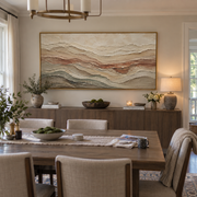 "Luminous Folded Earth Vein Relief" - Modern Heavy Impasto Topographic Abstract | White & Beige Palette Knife Painting | Luxury Horizontal Wall Art #Q 262