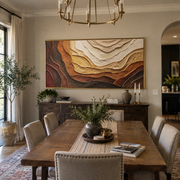 "Mineral Geologic Cut Relief" - Modern Heavy Impasto Topographic Abstract | White & Beige Palette Knife Painting | Luxury Horizontal Wall Art #Q 276
