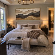 "Sculpted Sediment Ridge Relief" - Modern Heavy Impasto Landscape Artwork | White & Beige Palette Knife Painting | Luxury Horizontal Wall Art #Q 280