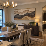 "Sculpted Sediment Ridge Relief" - Modern Heavy Impasto Landscape Artwork | White & Beige Palette Knife Painting | Luxury Horizontal Wall Art #Q 280