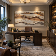 "Drifted Earth Vein Relief" - Modern Heavy Impasto Topographic Abstract | White & Beige Palette Knife Painting | Luxury Horizontal Wall Art #Q 286