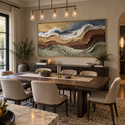 "Cracked Geologic Cut Relief" - Modern Heavy Impasto Topographic Abstract | White & Beige Palette Knife Painting | Luxury Horizontal Wall Art #Q 288