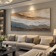 "Valley Riverbed Wall Relief" - Modern Heavy Impasto Landscape Artwork | White & Beige Palette Knife Painting | Luxury Horizontal Wall Art #Q 290