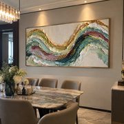 "Quiet Rugged Slope Relief" - Modern Heavy Impasto Topographic Abstract | White & Beige Palette Knife Painting | Luxury Horizontal Wall Art #Q 291