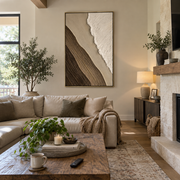"Layered Metallic Ribbon Relief" - Modern Heavy Impasto Abstract Artwork | Beige & White Palette Knife Painting | Luxury Vertical Wall Art #Q 296