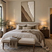 "Layered Metallic Ribbon Relief" - Modern Heavy Impasto Abstract Artwork | Beige & White Palette Knife Painting | Luxury Vertical Wall Art #Q 296