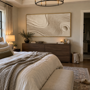 "Rippling Gold Leaf Channel Relief" - Modern Heavy Impasto Botanical Tree Artwork | White & Beige Palette Knife Painting | Luxury Horizontal Wall Art #Q 303