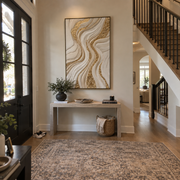"Feathered Gilded Wave Relief" - Modern Heavy Impasto Ocean Wave Seascape | White & Beige Palette Knife Painting | Luxury Vertical Wall Art #Q 311