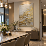 "Swirled Luminous Vein Relief" - Modern Heavy Impasto Abstract Artwork | Beige & White Palette Knife Painting | Luxury Vertical Wall Art #Q 322