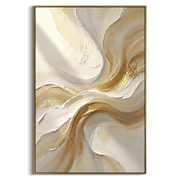 "Luminous Luminous Vein Relief" - Modern Heavy Impasto Abstract Artwork | Beige & White Palette Knife Painting | Luxury Vertical Wall Art #Q 334