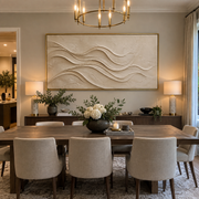 "Winding Bright Mineral Line Relief" - Modern Heavy Impasto Geometric Abstract | White & Beige Palette Knife Painting | Luxury Horizontal Wall Art #Q 349