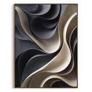 "Soft Monochrome Curve Relief" - Modern Heavy Impasto Abstract Artwork | White & Grey Palette Knife Painting | Luxury Vertical Wall Art #Q 354