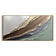 "Folded Folded Ivory Swell Relief" - Modern Heavy Impasto Topographic Abstract | White & Beige Palette Knife Painting | Luxury Horizontal Wall Art #Q 358