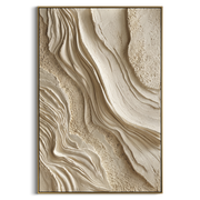 "Shell Soft Ravine Relief" - Modern Heavy Impasto Abstract Textured Artwork | White & Beige Palette Knife Painting | Luxury Vertical Wall Art #Q 387