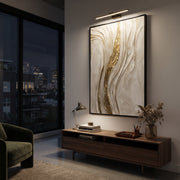 "Veiled Organic Channel Relief" - Modern Heavy Impasto Abstract Textured Artwork | White & Beige Palette Knife Painting | Luxury Vertical Wall Art #Q 398
