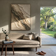 "Tactile Pearl Fold Relief" - Modern Heavy Impasto Abstract Textured Artwork | White & Green Palette Knife Painting | Luxury Vertical Wall Art #Q 402