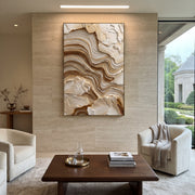 "Raised Charcoal Ribbon Relief" - Modern Heavy Impasto Abstract Textured Artwork | White & Green Palette Knife Painting | Luxury Vertical Wall Art #Q 408