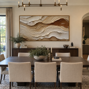 "Canyon Contour Vein Relief" - Modern Heavy Impasto Abstract Textured Artwork | White & Beige Palette Knife Painting | Luxury Horizontal Wall Art #Q 414
