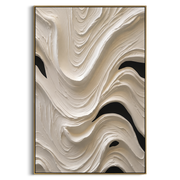 "Narrow Channel Swell Relief" - Modern Heavy Impasto Abstract Textured Artwork | White & Grey Palette Knife Painting | Luxury Vertical Wall Art #Q 467