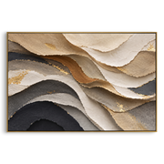 "Deep Soft Fold Relief" - Modern Heavy Impasto Abstract Textured Artwork | White & Grey Palette Knife Painting | Luxury Horizontal Wall Art #Q 469