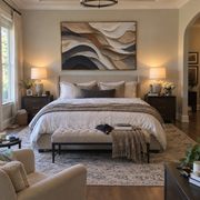 "Deep Soft Fold Relief" - Modern Heavy Impasto Abstract Textured Artwork | White & Grey Palette Knife Painting | Luxury Horizontal Wall Art #Q 469