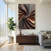 "East Sage Ridge Relief" - Modern Heavy Impasto Abstract Textured Artwork | White & Beige Palette Knife Painting | Luxury Vertical Wall Art #Q 518
