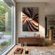 "East Sage Ridge Relief" - Modern Heavy Impasto Abstract Textured Artwork | White & Beige Palette Knife Painting | Luxury Vertical Wall Art #Q 518