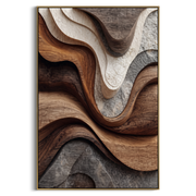 "Horizon Beaded Creek Relief" - Modern Heavy Impasto Abstract Textured Artwork | White & Beige Palette Knife Painting | Luxury Vertical Wall Art #Q 520