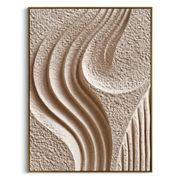 "Studio Soft Path Relief" - Modern Heavy Impasto Abstract Textured Artwork | White & Beige Palette Knife Painting | Luxury Vertical Wall Art #Q 530