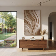 "Lucent Stone Contour Relief" - Modern Heavy Impasto Abstract Textured Artwork | White & Beige Palette Knife Painting | Luxury Vertical Wall Art #Q 535