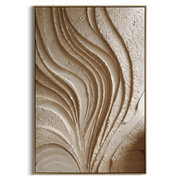 "Lucent Stone Contour Relief" - Modern Heavy Impasto Abstract Textured Artwork | White & Beige Palette Knife Painting | Luxury Vertical Wall Art #Q 535