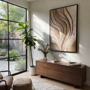 "Lucent Stone Contour Relief" - Modern Heavy Impasto Abstract Textured Artwork | White & Beige Palette Knife Painting | Luxury Vertical Wall Art #Q 535