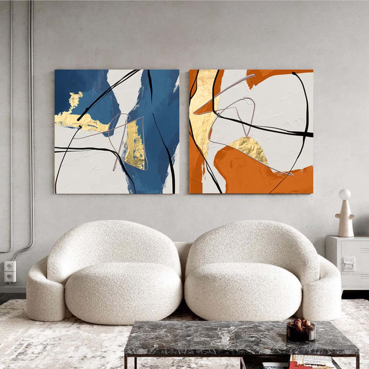 Abstract Canvas Art #AB028 | Abstract Canvas Wall Art | QSQart — Front View | Abstract Oil Painting for Home Decor