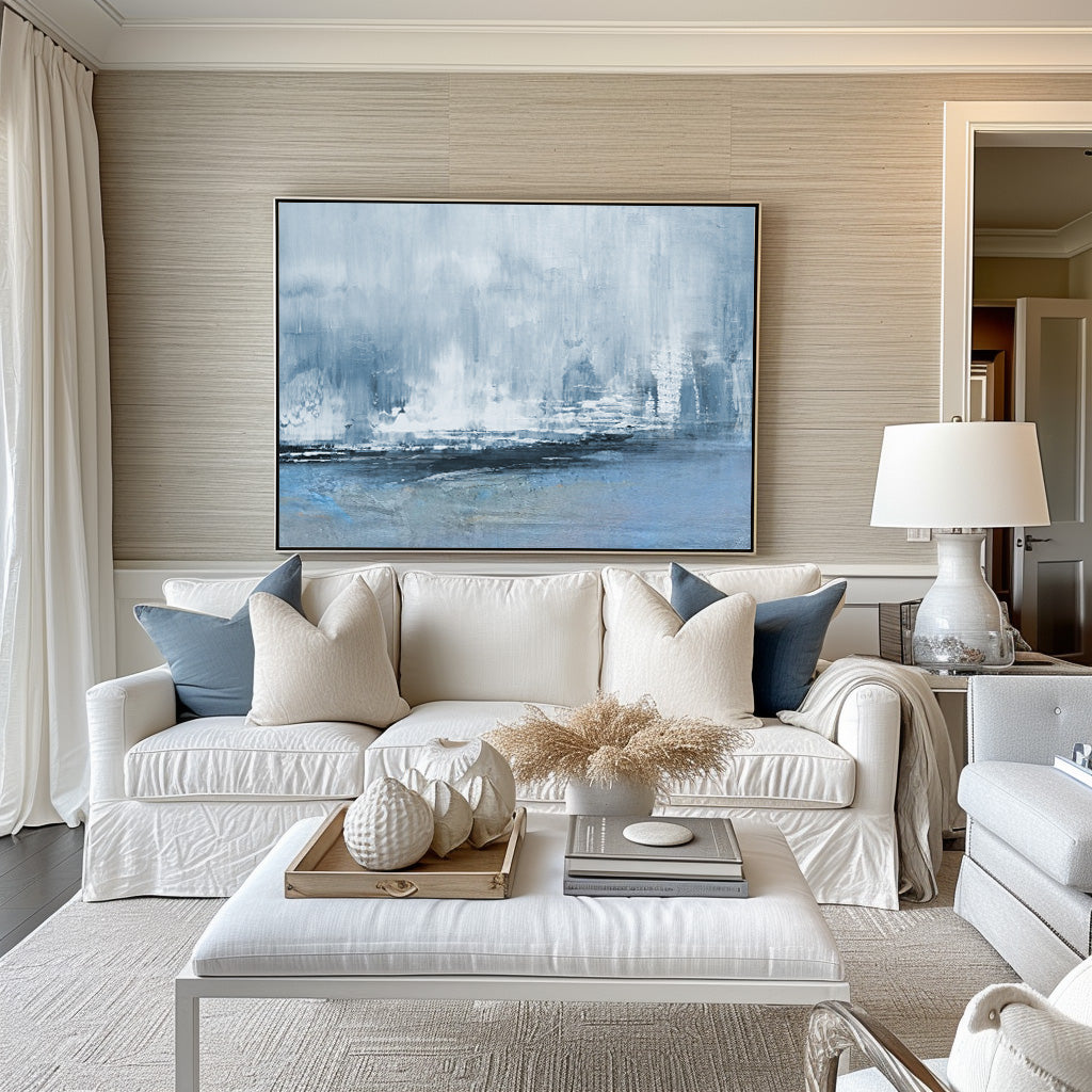 Abstract Coastal Painting #ABSH51 — Front View | Abstract Oil Painting for Home Decor