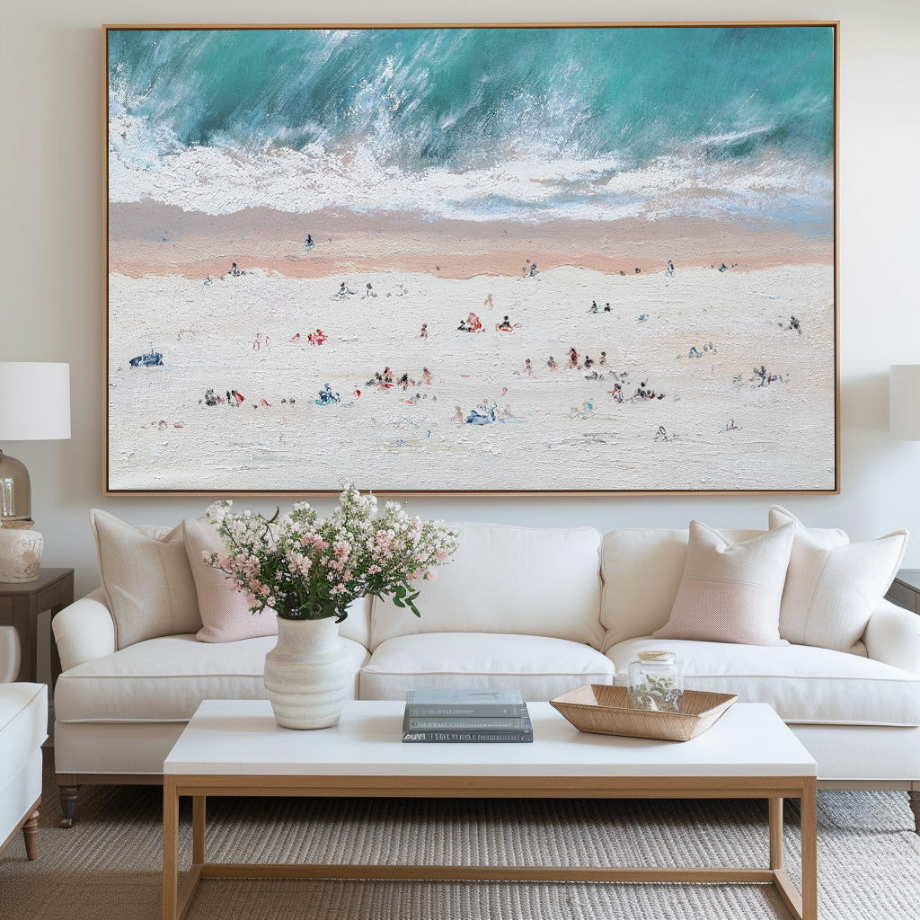 Abstract Coastal Painting #ABSH57 — Front View | Abstract Oil Painting for Home Decor