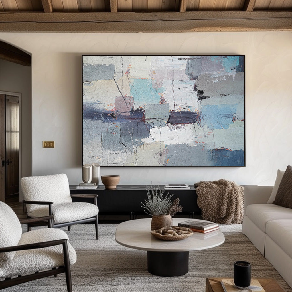 Abstract Coastal Painting #ABSH40 — Front View | Abstract Oil Painting for Home Decor