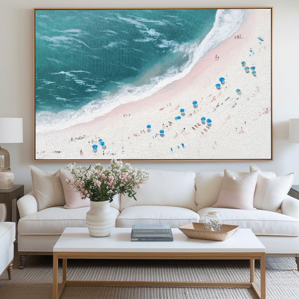 Abstract Coastal Painting #ABSH54 — Front View | Abstract Oil Painting for Home Decor