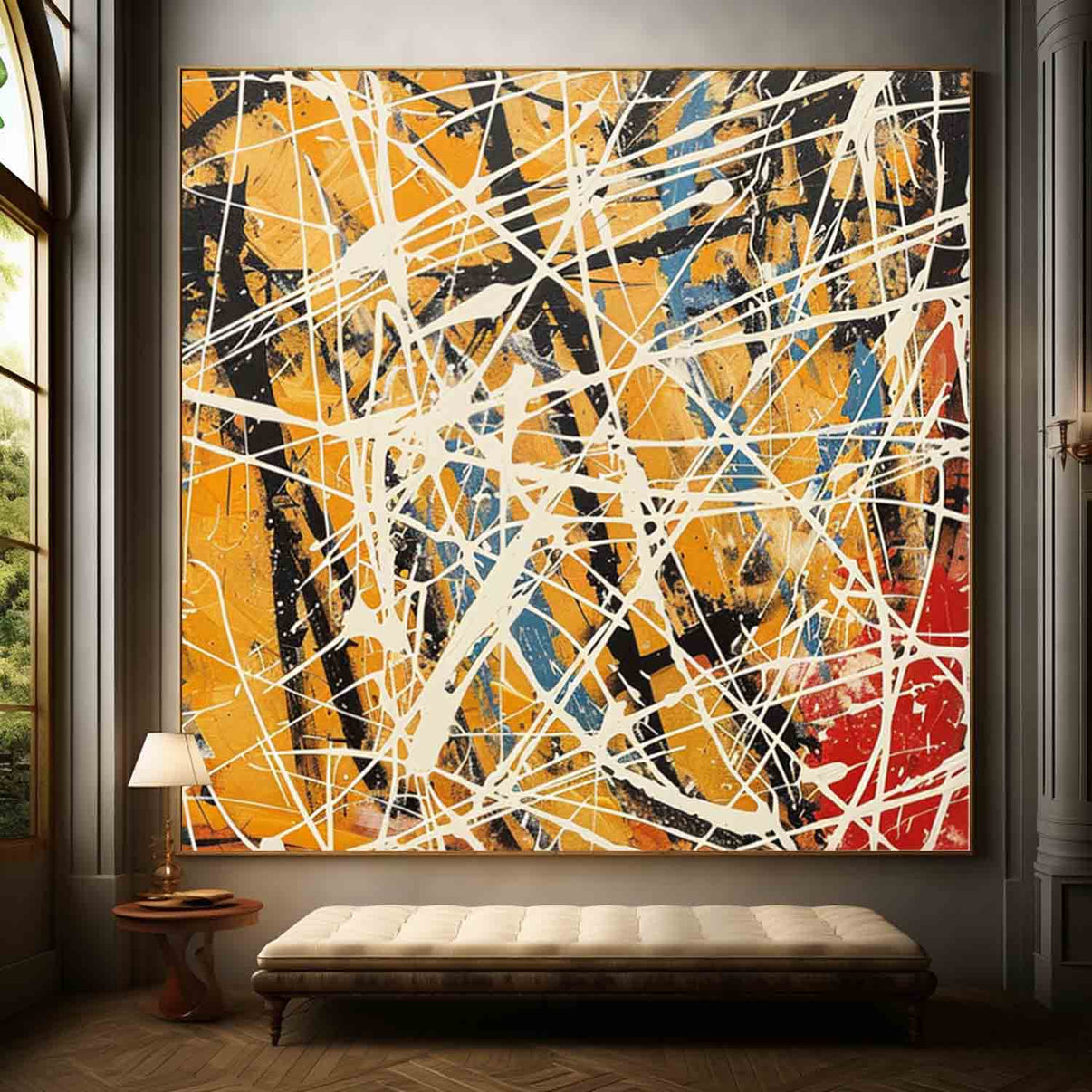 Abstract Expressionist Art #AEA046 — Front View | Abstract Oil Painting for Home Decor