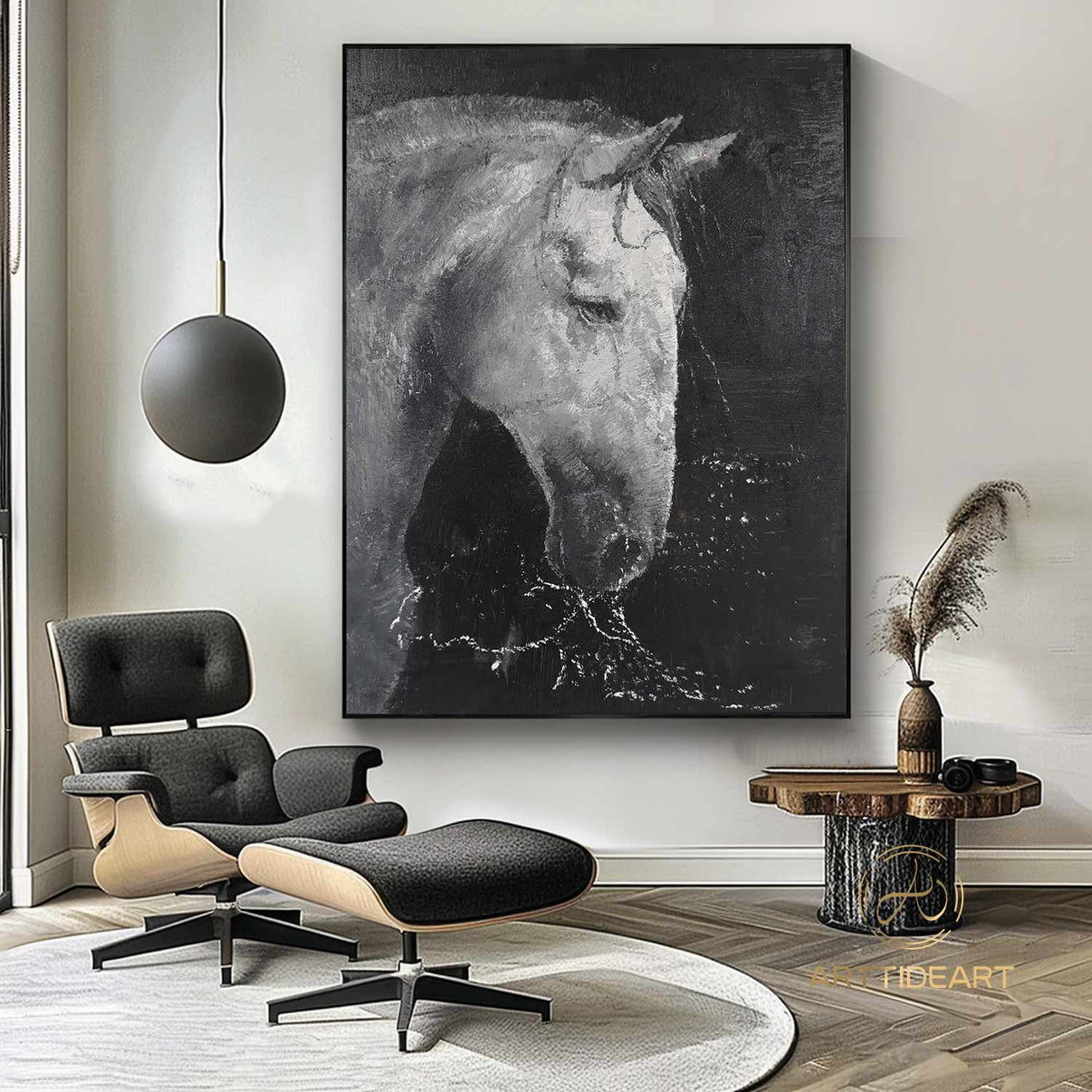 Animal Art #cz001 | Hand-Painted Canvas Art | QSQart — Front View | Abstract Oil Painting for Home Decor