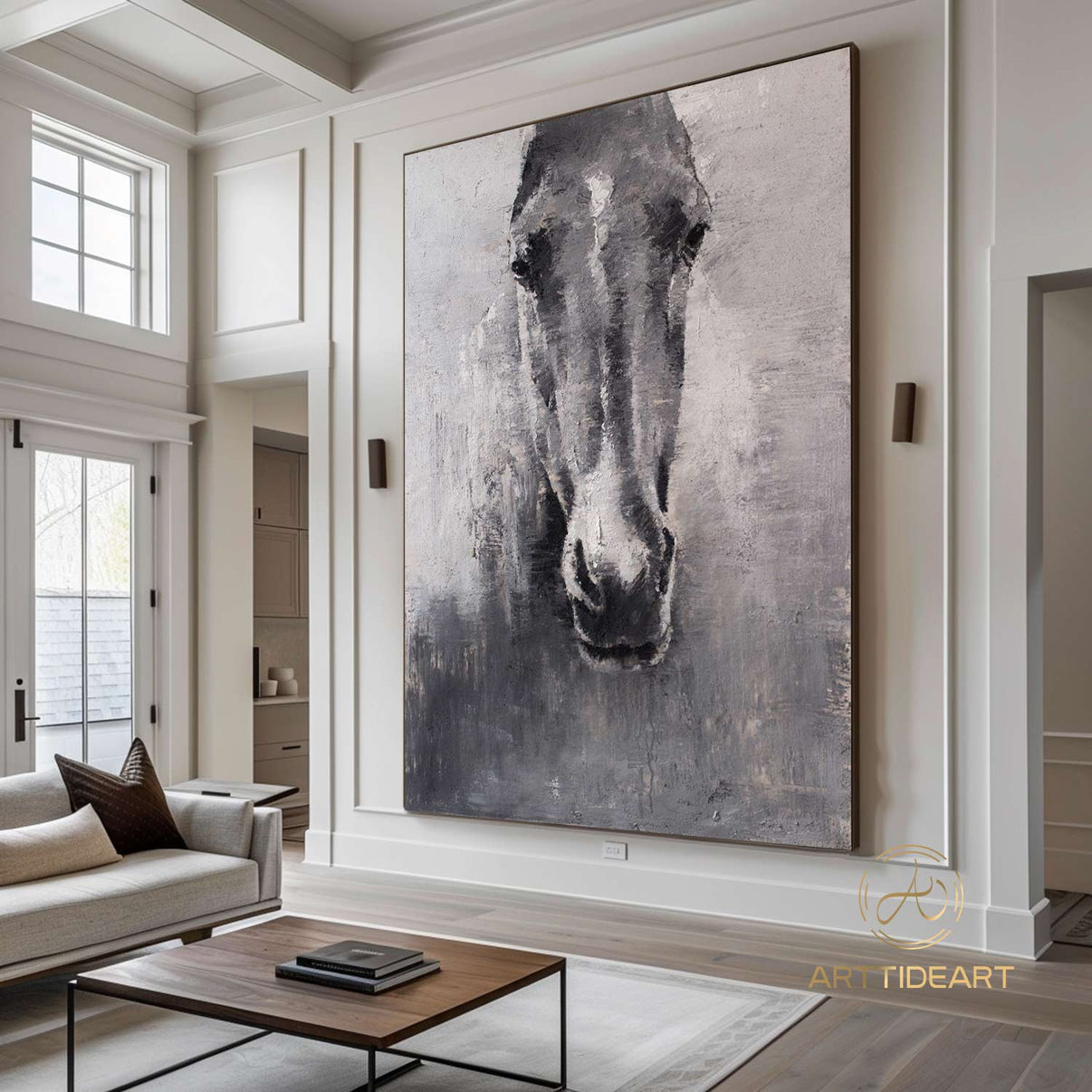 Animal Art #cz004 | Hand-Painted Canvas Art | QSQart — Front View | Abstract Oil Painting for Home Decor