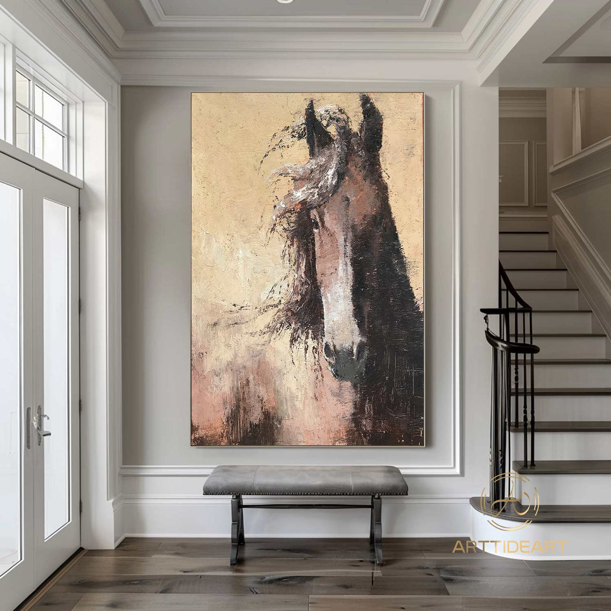Animal Art #cz005 | Hand-Painted Canvas Art | QSQart — Front View | Abstract Oil Painting for Home Decor