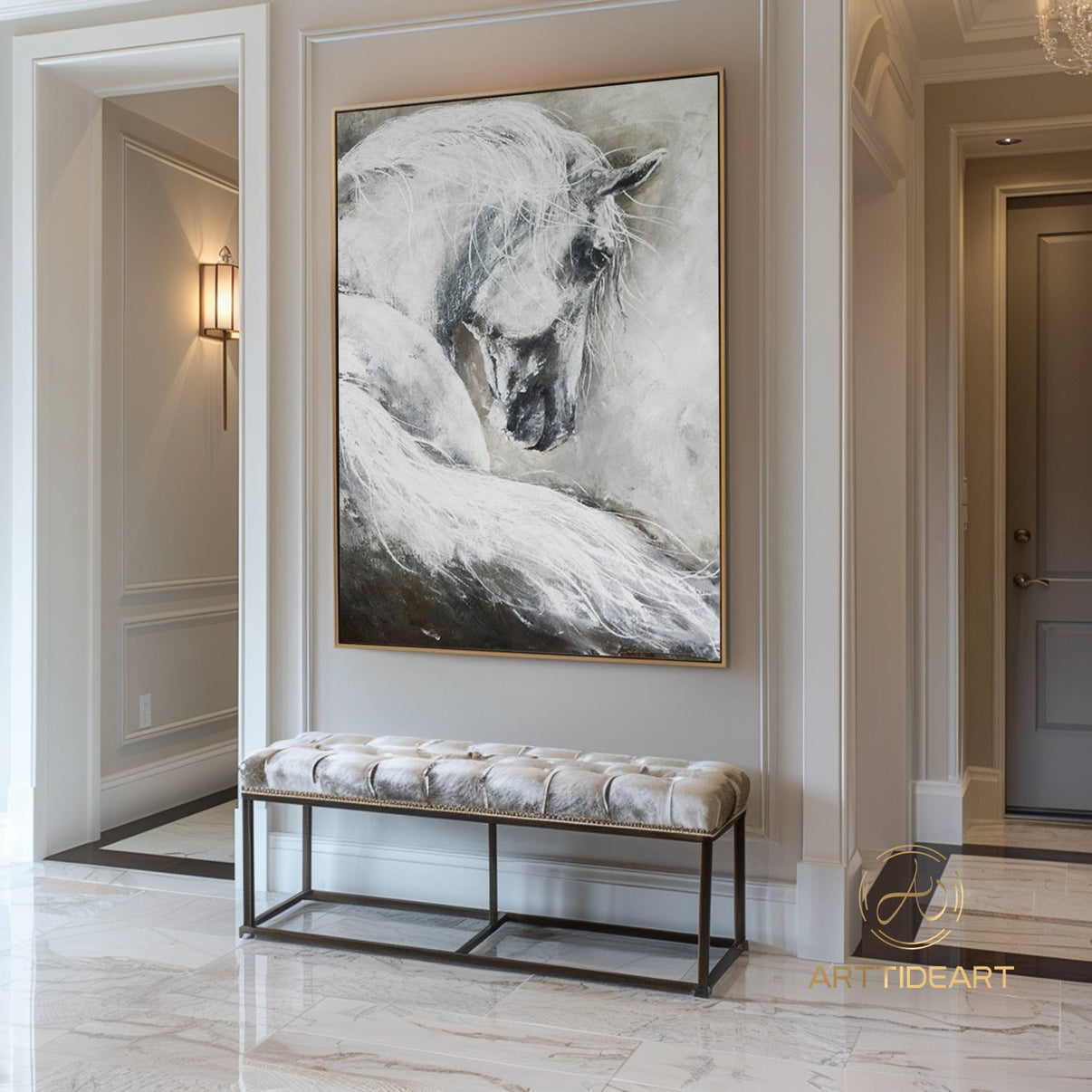Animal Art #cz011 | Hand-Painted Canvas Art | QSQart — Front View | Abstract Oil Painting for Home Decor