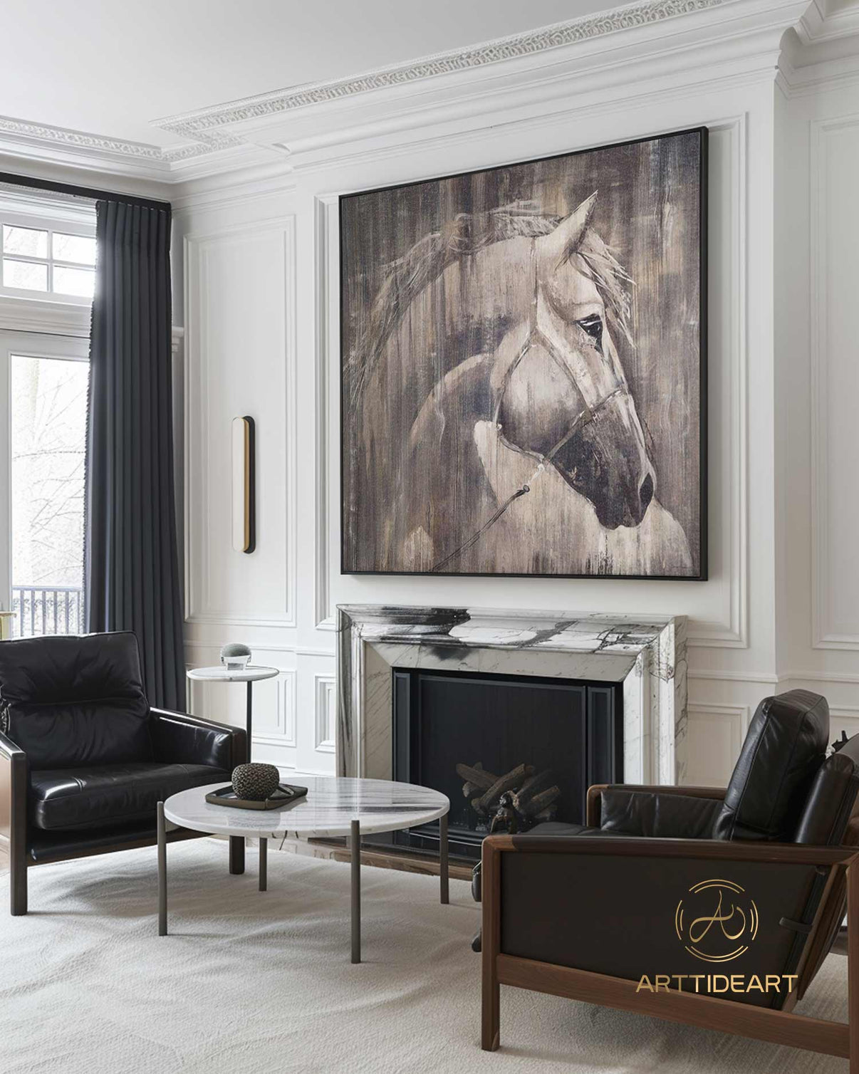 Animal Art #ZF001 | Hand-Painted Canvas Art | QSQart — Front View | Abstract Oil Painting for Home Decor
