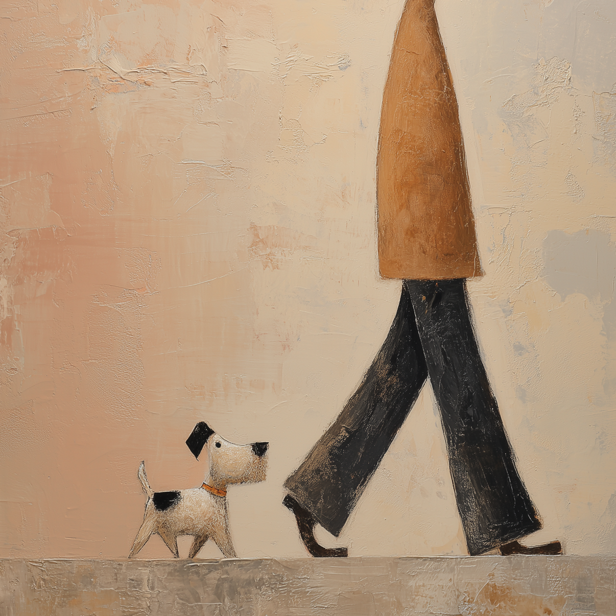 A QUIET WALK | Abstract Canvas Wall Art | QSQart — Front View | Abstract Oil Painting for Home Decor