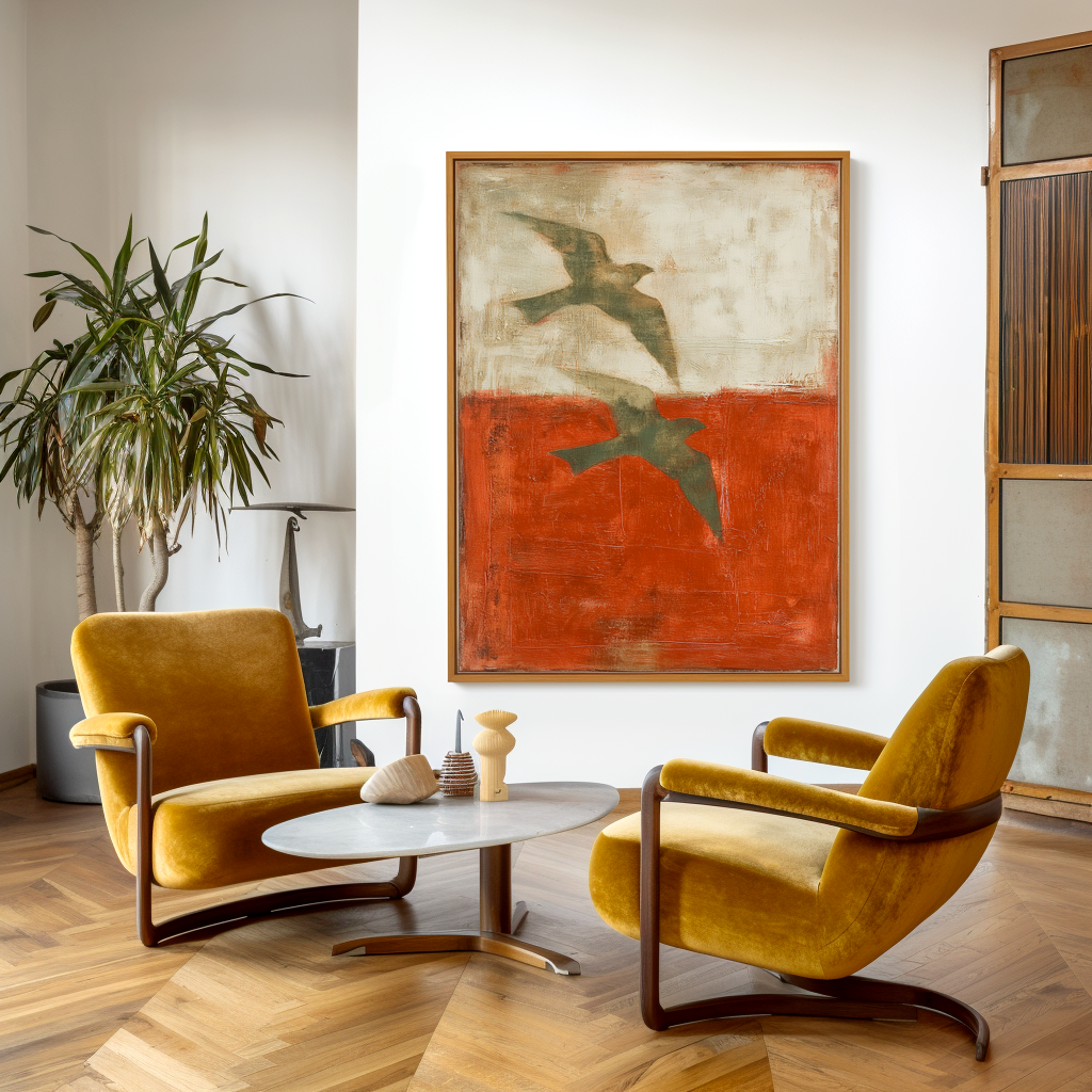 Above the Quiet Line — Front View | Abstract Oil Painting for Home Decor