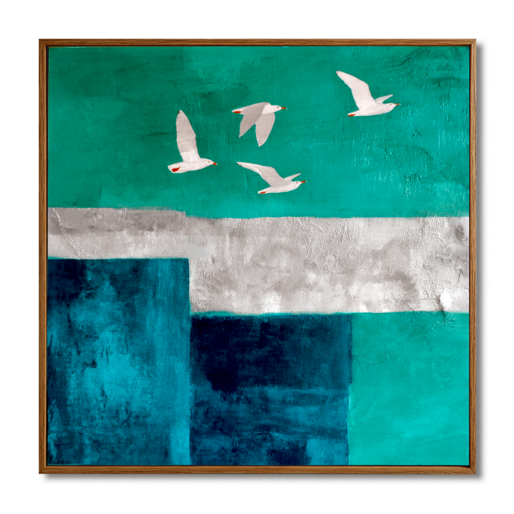 Across the Quiet Field – Hand-Painted Abstract Oil Painting#AB14196 — Front View | Abstract Oil Painting for Home Decor